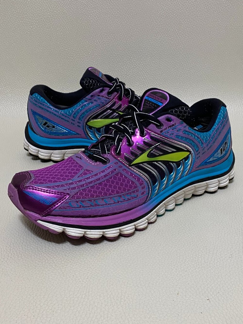 Womens Brooks Glycerin 12 Size 9 Purple & Blue Running Shoes